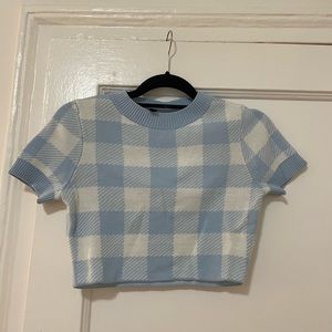 H&M baby blue crop top